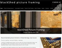 Tablet Screenshot of blackshedpictureframing.co.uk